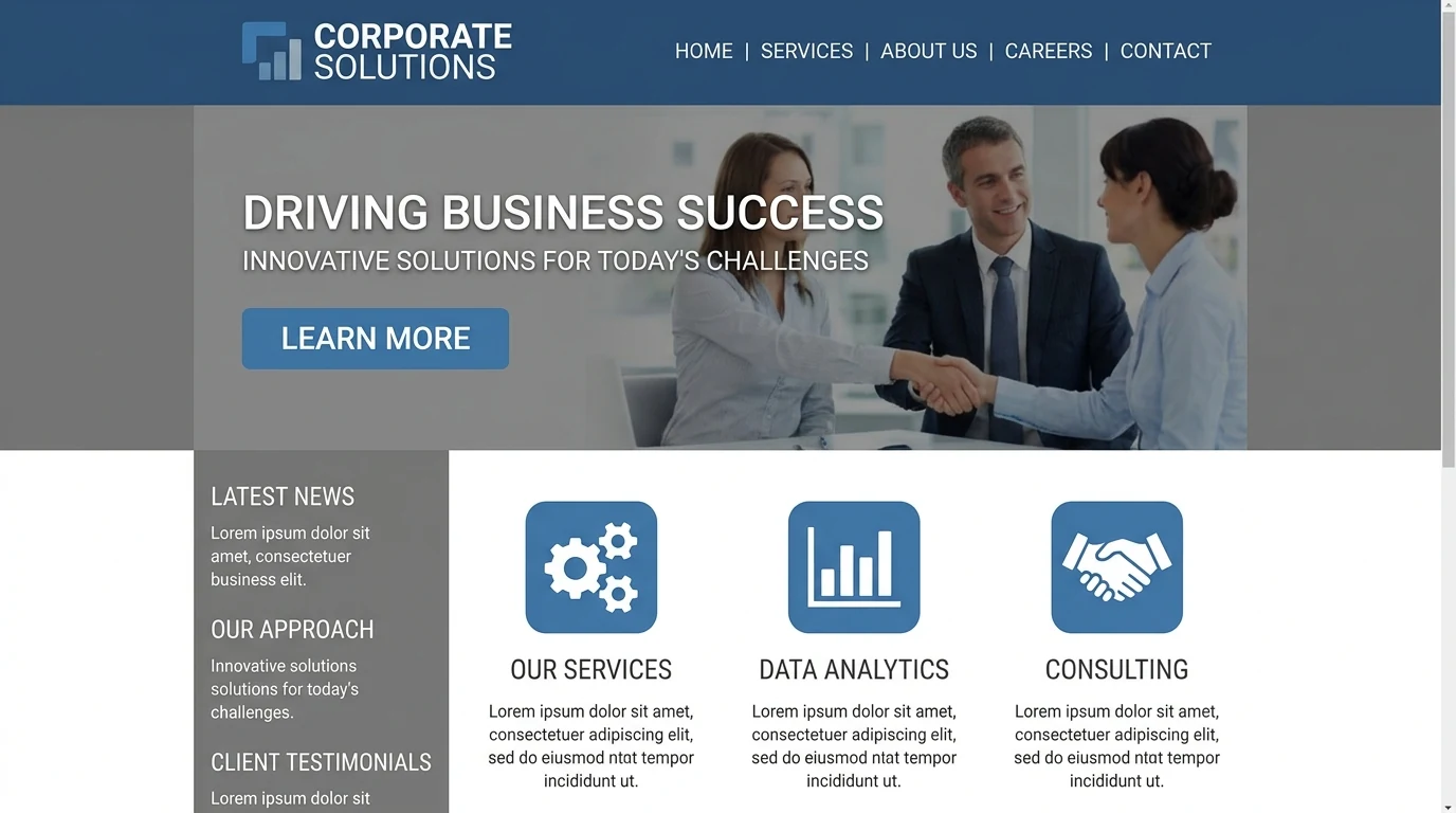 Vorher: Standard Web Template