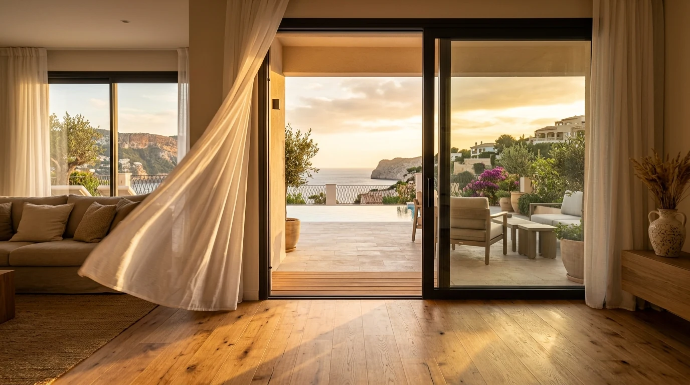 Terrace Door & Curtain Reveal